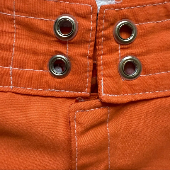 Miken Vintage Y2K Orange Board Shorts Size L Beach Resort Retro Tropical Summer - Picture 9 of 10